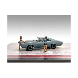 'Car Wash Girls' Set 2 Jessica and Jennifer 2 Piece Figure Set for 1/43 Scale Models by American Diorama