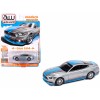 2017 Ford Mustang GT Tribute Edition 'Petty's Garage' Ingot Silver Metallic with Petty Blue and Red Stripes 'Modern Muscle' Series 1/64 Diecast Model Car by Auto World