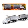 Kenworth W900 Dump Truck with Twin Dump Body White and Chrome 'Long Haul Trucker' Series 1/43 Diecast Model by New Ray