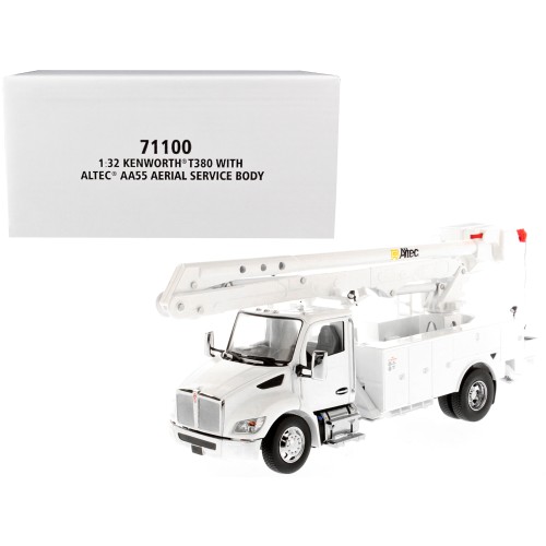 Kenworth T380 with Altec AA55 Aerial Service Truck White 'Transport Series' 1/32 Diecast Model by Diecast Masters
