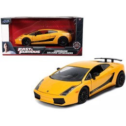 Lamborghini Gallardo Superleggera Yellow with Black Stripes 'Fast & Furious' Movie 1/24 Diecast Model Car by Jada
