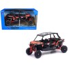Polaris RZR XP 4 Turbo EPS Sport UTV Spectra Orange with Graphics and Black Top 1/18 Diecast Model by New Ray