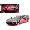 2020 Chevrolet Corvette Gray Metallic and Pink 'Pink Slips' Series 1/24 Diecast Model Car by Jada
