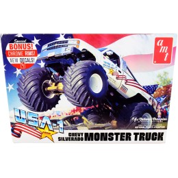 Skill 2 Model Kit Chevrolet Silverado 'USA-1' Monster Truck 1/25 Scale Model by AMT