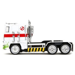 G1 Autobot Optimus Prime Truck White with Robot on Chassis from 'Transformers' TV Series - 'Ghostbusters' (1984) Movie Crossover 'Hollywood Rides' Series Diecast Model by Jada