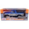 1978 Ford Bronco Ranger XLT (Open Top) with Spare Tire Blue Metallic and Silver 'Timeless Legends' Series 1/24 Diecast Model Car by Motormax