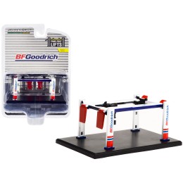 Adjustable Four-Post Lift 'BFGoodrich' White and Red 'Four-Post Lifts' 'Four-Post Lifts' Series 4 1/64 Diecast Model by Greenlight
