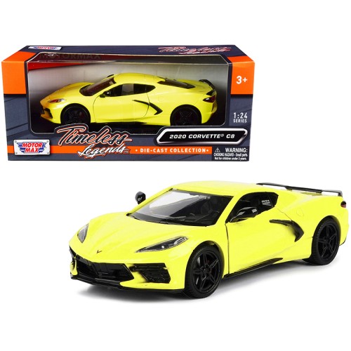 2020 Chevrolet Corvette C8 Stingray Yellow 'Timeless Legends' 1/24 Diecast Model Car by Motormax