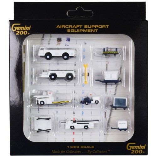 Airport Support Equipment Set of 10 pieces 'Gemini 200' Series Diecast Models by GeminiJets