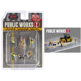 'Public Works 2' 6 piece Diecast Figure Set (4 Figures 1 camera 1 wheelbarrow) Limited Edition to 3600 pieces Worldwide for 1/64 scale models by American Diorama