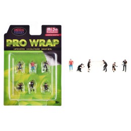 'Pro Wrap' 6 piece Diecast Figure Set (6 Figures) Limited Edition for 1/64 Scale Models by American Diorama
