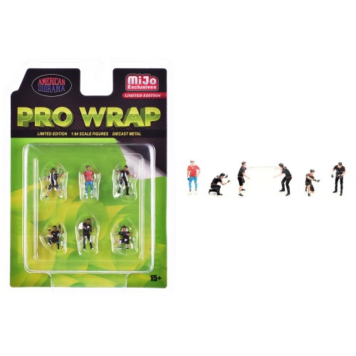 'Pro Wrap' 6 piece Diecast Figure Set (6 Figures) Limited Edition for 1/64 Scale Models by American Diorama