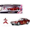 1967 Toyota 2000GT RHD (Right Hand Drive) Red Metallic and Red Ranger Diecast Figurine 'Power Rangers' 'Hollywood Rides' Series 1/32 Diecast Model Car by Jada