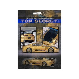Toyota Supra (A80) 'Top Secret' GT300 RHD (Right Hand Drive) Gold Metallic with Carbon Hood 1/64 Diecast Model Car by Inno Models
