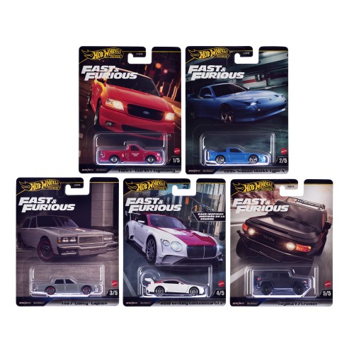 'Fast & Furious' 2024 5 piece Set H Diecast Model Cars by Hot Wheels