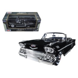 1958 Chevrolet Impala Convertible Black 1/24 Diecast Model Car by Motormax