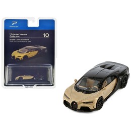 Bugatti Chiron Supersport Silk Gold Metallic and Nocturne Black 'Hypercar League Collection' 1/64 Diecast Model Car by PosterCars