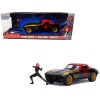 1966 Chevrolet Corvette with Black Widow Diecast Figurine 'Avengers' 'Marvel' Series 1/24 Diecast Model Car by Jada
