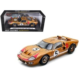 1966 Ford GT-40 MK II RHD (Right hand Drive) #5 Gold 24H of Le Mans 1/18 Diecast Model Car by Shelby Collectibles