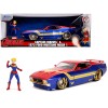 1973 Ford Mustang Mach 1 with Captain Marvel Diecast Figurine 'Avengers' 'Marvel' Series 1/24 Diecast Model Car by Jada