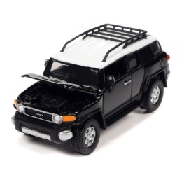 2007 Toyota FJ Cruiser Black Diamond with White Top and Roofrack 'Classic Gold Collection' Series Limited Edition 1/64 Diecast Model Car by Johnny Lightning