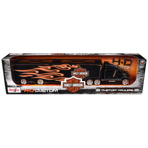 Harley Davidson Custom Hauler Trailer Black 'Custom Haulers' Series 1/64 Diecast Model by Maisto