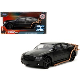 2006 Dodge Charger Matt Black with Outer Cage 'Fast & Furious' Series 1/32 Diecast Model Car by Jada