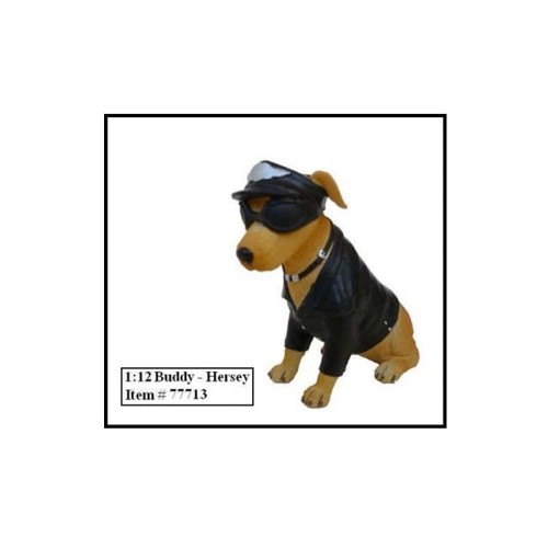 Biker's Dog 'Buddy Hersey' Figure For 1:12 Models by American Diorama