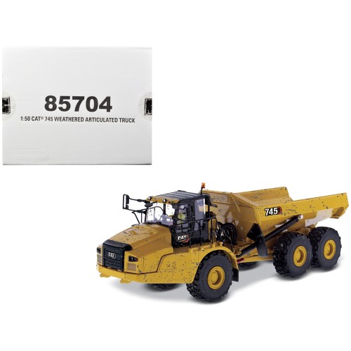 CAT Caterpillar 745 Articulated Truck with Operator (Dirty Version) 'Weathered' Series 1/50 Diecast Model by Diecast Masters