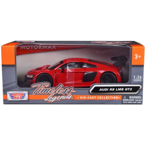 Audi R8 LMS GT3 Red 'Timeless Legends' Series 1/24 Diecast Car Model by Motormax