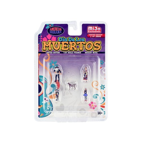 'Dia de los Muertos' 5 piece Diecast Set (2 Adults 2 Children 1 Dog Figures) Limited Edition to 3600 pieces Worldwide for 1/64 Scale Models by American Diorama