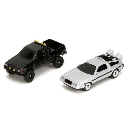 Hill Valley Courthouse Diorama with Black Pickup Truck and Delorean 'Back to the Future' (1985) Movie 'Nano Scene' Series Model by Jada