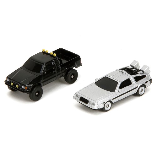 Hill Valley Courthouse Diorama with Black Pickup Truck and Delorean 'Back to the Future' (1985) Movie 'Nano Scene' Series Model by Jada