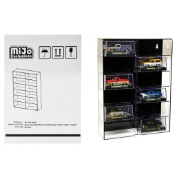 Showcase 12 Car Display Case Wall Mount with Black Back Panel and Extra Space 'Mijo Exclusives' for 1/64 Scale Models