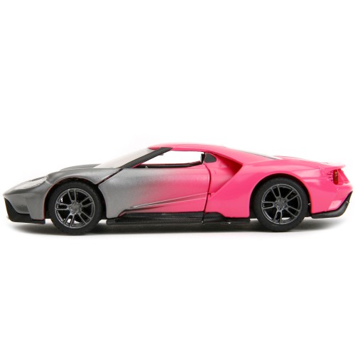 2017 Ford GT Gray Metallic and Pink Gradient 'Pink Slips' Series 1/32 Diecast Model Car by Jada