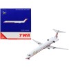 McDonnell Douglas MD-82 Commercial Aircraft 'Trans World Airlines' White with Red Stripes 1/400 Diecast Model Airplane by GeminiJets