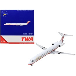 McDonnell Douglas MD-82 Commercial Aircraft 'Trans World Airlines' White with Red Stripes 1/400 Diecast Model Airplane by GeminiJets