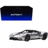 2017 Ford GT Ingot Silver Metallic with Black Stripes 1/12 Model Car by Autoart