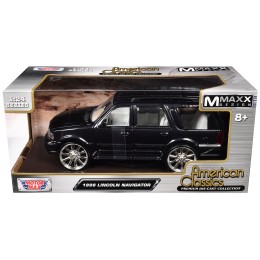 1998 Lincoln Navigator Black Metallic with White Interior 'Maxx Design' 'American Classics' Series 1/24 Diecast Model Car by Motormax