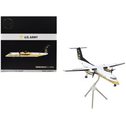 Bombardier C-147A Transport Aircraft 'Golden Knights Parachute Team' United States Army (17-01610) White with Yellow Stripes and Black Tail 'Gemini 200' Series 1/200 Diecast Model Airplane by GeminiJets