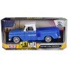1966 GMC C1000 Fenderside Pickup Truck Lowrider Blue with White Top 'Get Low' Series 1/24 Diecast Model Car by Motormax