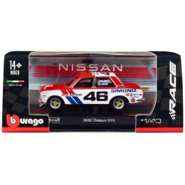 Datsun 510 #46 John Morton Red and White 'BRE (Brock Racing Enterprises)' 'Race' Series 1/43 Diecast Model Car by Bburago