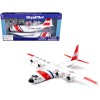 Model Kit Lockheed C-130 Hercules Transport Aircraft White and Red 'United States Coast Guard' Snap Together Plastic Model Kit by New Ray