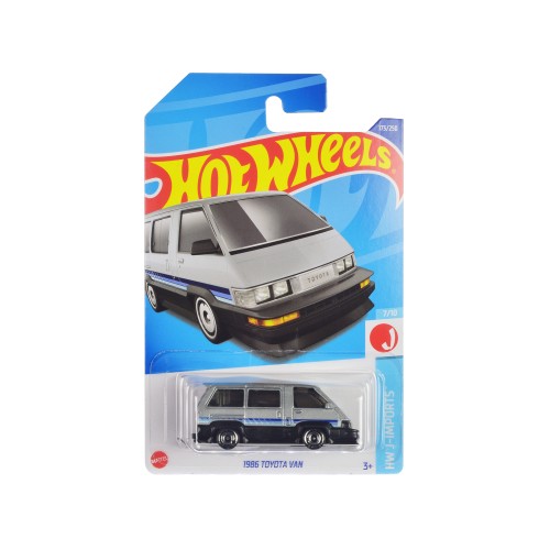 1986 Toyota Van Silver Metallic and Black with Stripes 'HW J-Imports' Series Diecast Model Car by Hot Wheels