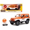 2007 Jeep Wrangler Orange Metallic and White and Orange M&M Diecast Figure 'M&M's' 'Hollywood Rides' Series 1/24 Diecast Model Car by Jada