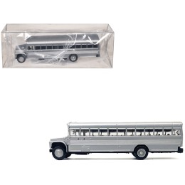 School Bus Silver Metallic 1/87 (HO) Plastic Model by Promotex