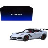 2019 Chevrolet Corvette C7 ZR1 Ceramic Matrix Gray Metallic with Carbon Top 1/18 Model Car by Autoart