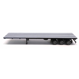 48ft 3-Axle Flatbed Trailer Gray Top 1/87 (HO) Plastic Model by Promotex