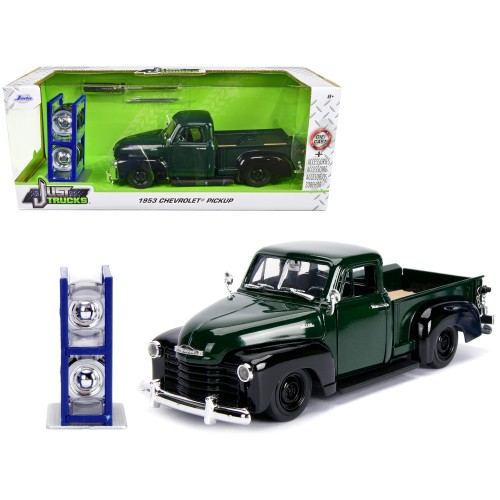 1953 Chevrolet 3100 Pickup Truck Green with Extra Wheels 'Just Trucks' Series 1/24 Diecast Model Car by Jada
