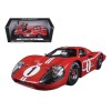 Ford GT MK IV #1 Red with White Stripes 24H of Le Mans (1967) 1/18 Diecast Model Car by Shelby Collectibles